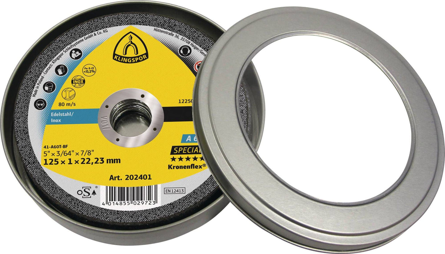 Disc debitare metale, A 60 TZ Special, 125 x 22.23 x 1 mm