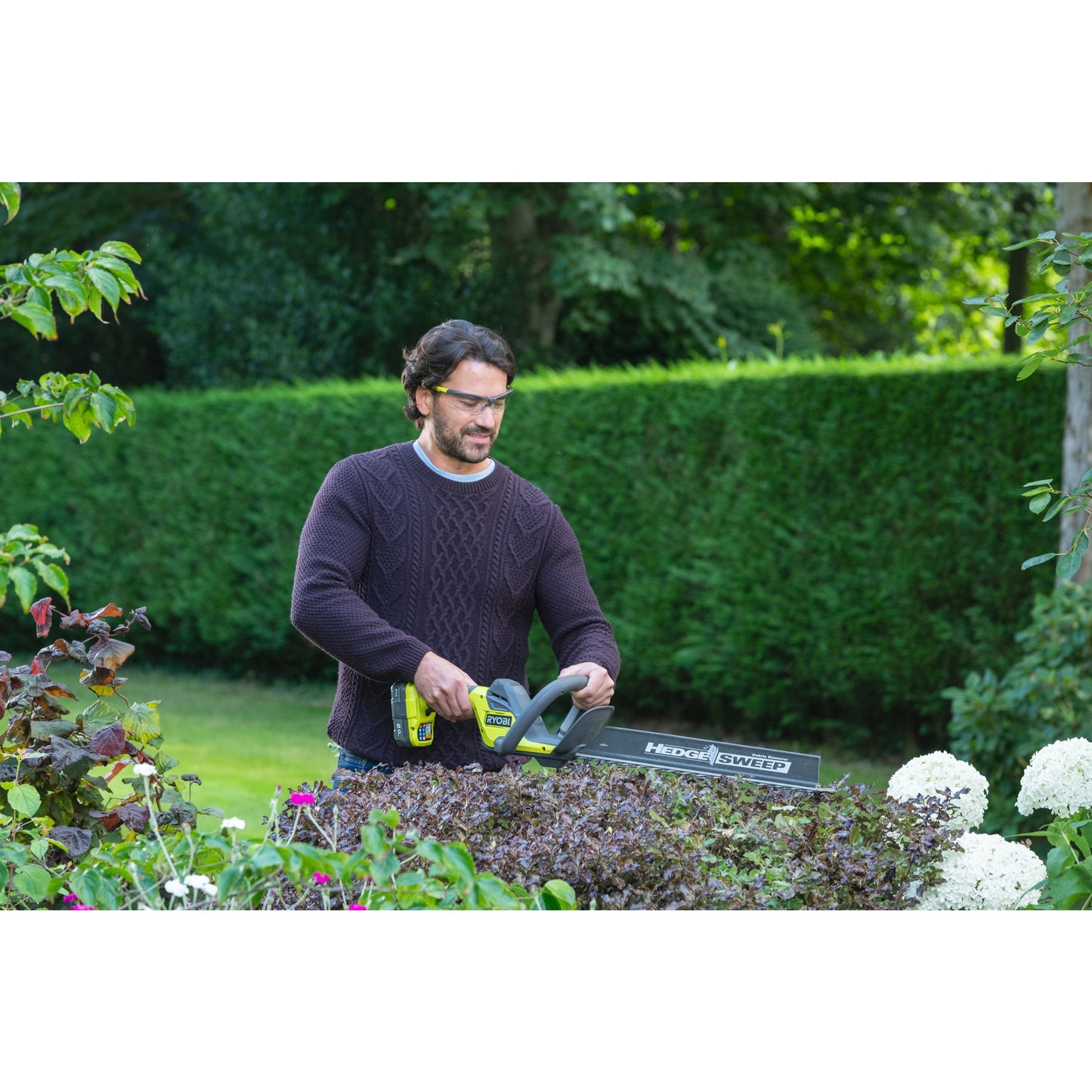 Foarfeca tuns gard viu 18V ONE+, lama 45cm, cu acumulator 2.0Ah - RY18HT45A-120