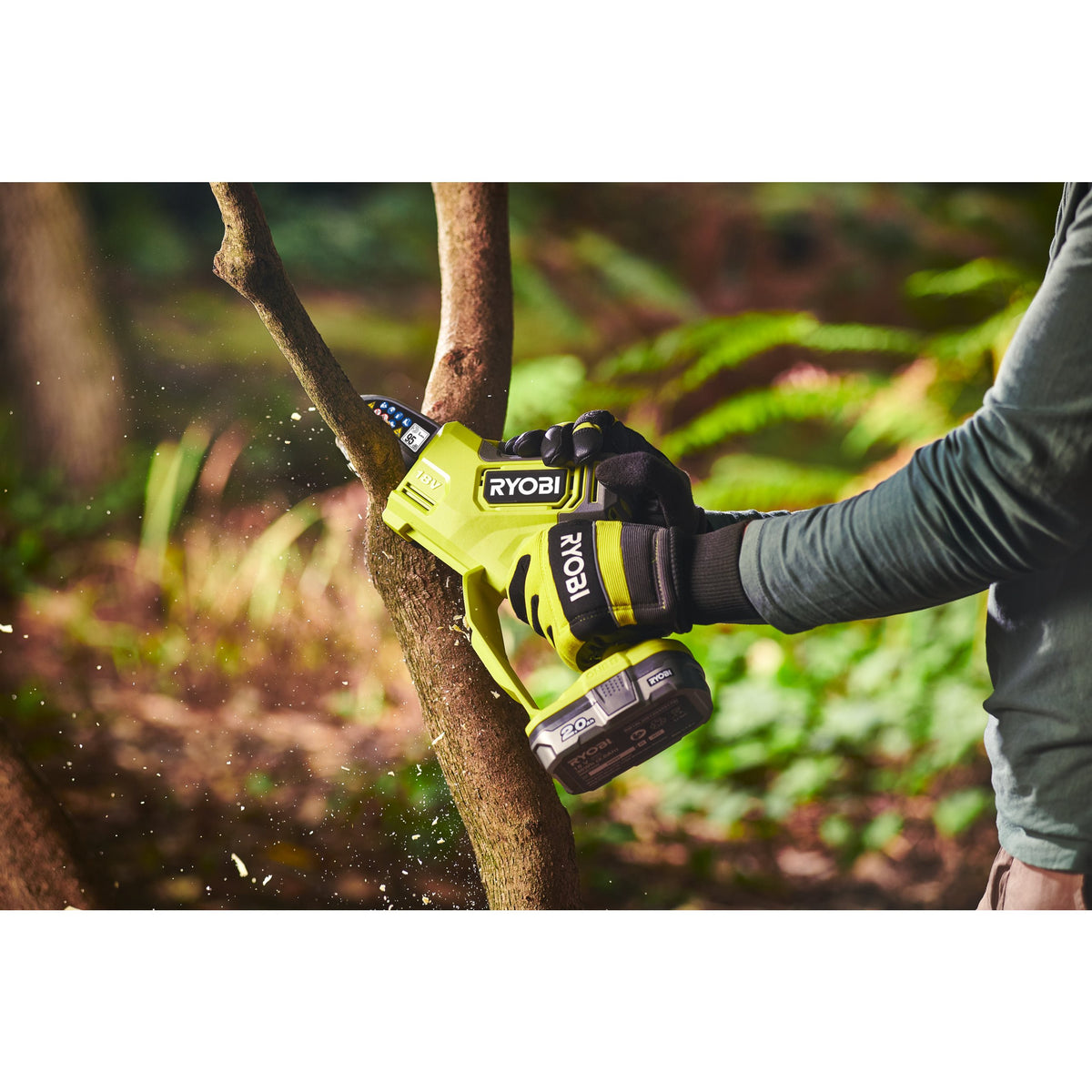 Fierastrau de toaletare 18V ONE+ brushless, lama 10 cm, cu acumulator 2.0Ah - RY18PSX10A-120