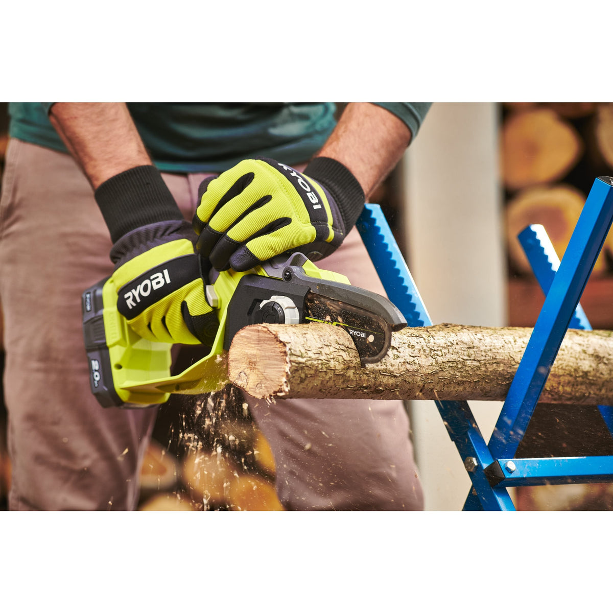 Fierastrau de toaletare 18V ONE+ brushless, lama 10 cm, cu acumulator 2.0Ah - RY18PSX10A-120