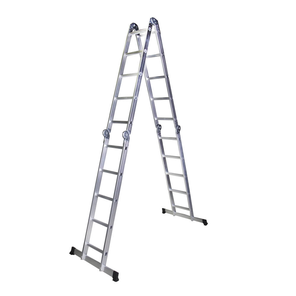 Scara multifunctionala din aluminiu BISONTE STR405 4 segmente x 5 trepte, inaltime maxima 5.8 m
