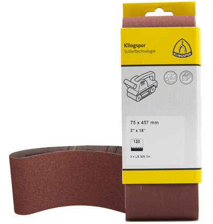 Banda abraziva ingusta, pentru lemn / metale, LS 309 XH, F5, 100 x 610 mm, granulatie 80