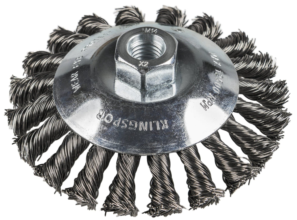 Perie cupa, cu alezaj, pentru decapare inox, M14, BK 600 Z, diametru 115 mm