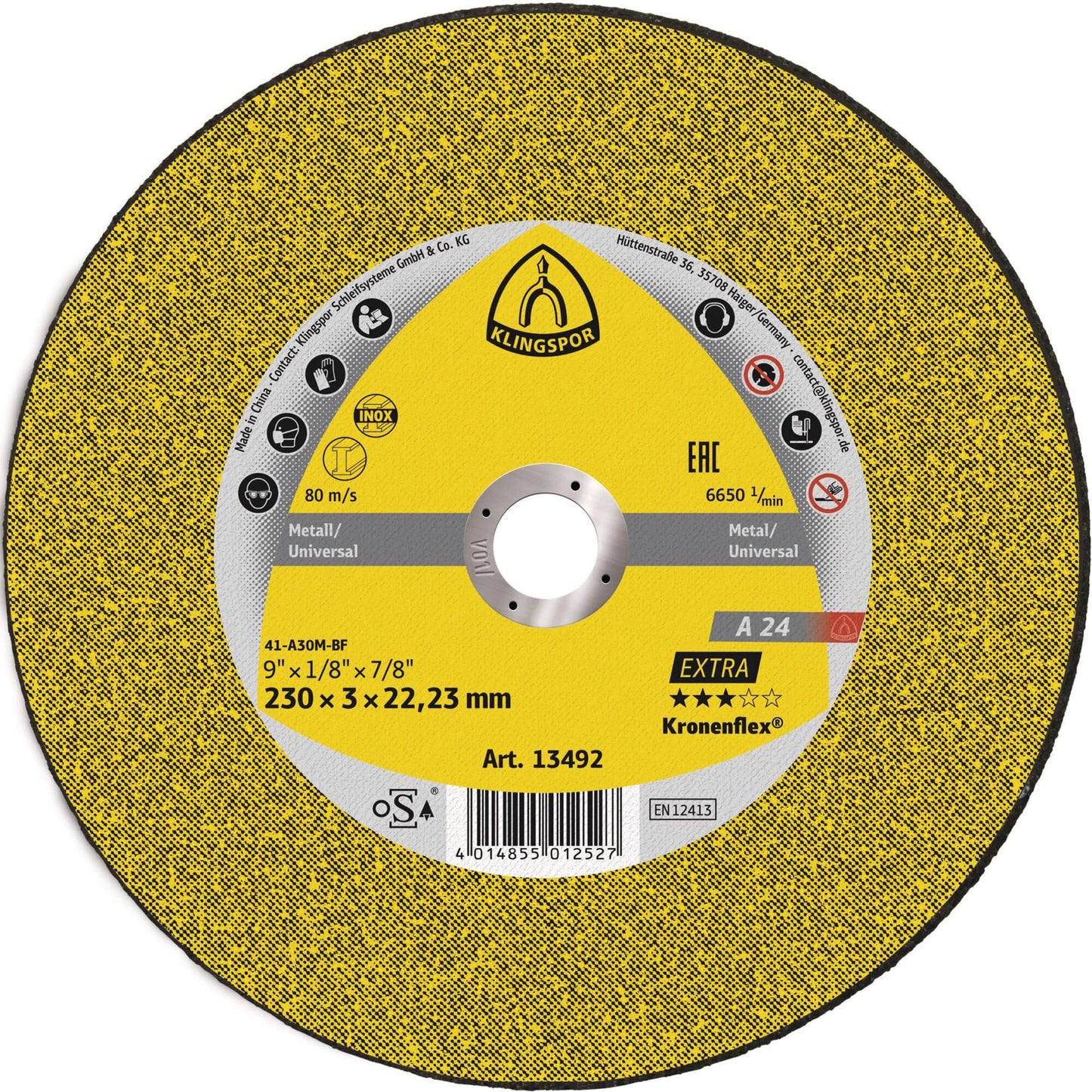Disc debitare metale, A 24 Extra, 230 x 22.23 x 2 mm